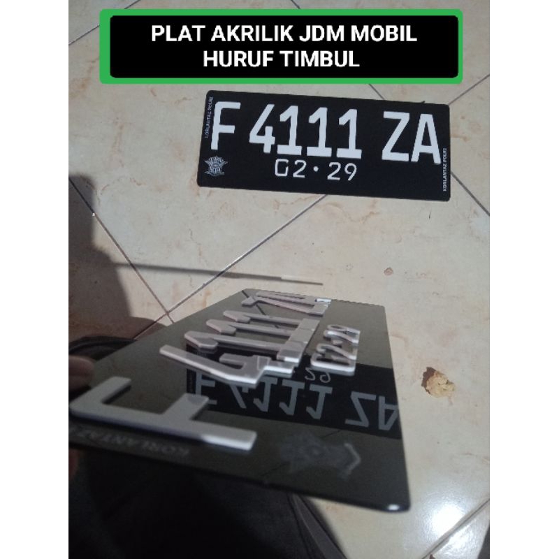 PLAT AKRILIK JDM MOBIL HURUF TIMBUL