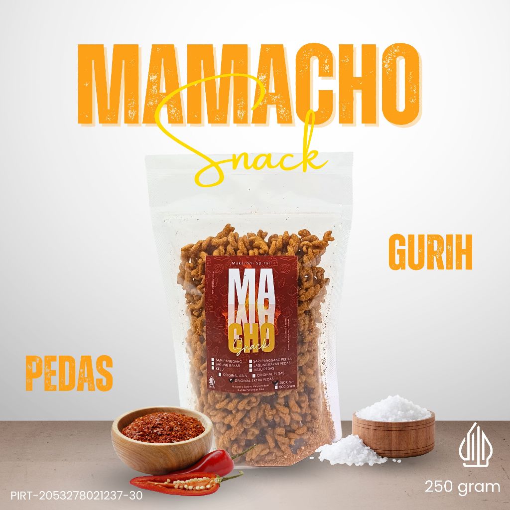 

MAKARONI PEDAS CEMILAN MAKRONI SPIRAL ASIN PEDAS 250 GRAM