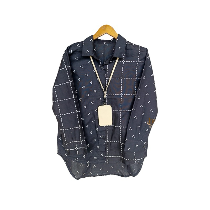 LOLI BLOUSE BATIK MIX MOTIF - BLUS BATIK KERJA KANTOR - BATIK WANITA - BLUS BATIK HITAM - BLUS BATIK