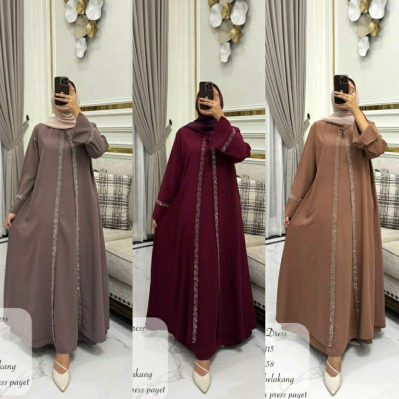 GAMIS ANISA/ABAYA DRESS/GAMIS ABAYA POLOS PAYET/GAMIS BUSUI/LONGDRESS ABAYA POLOS/GAMIS LEBARAN
