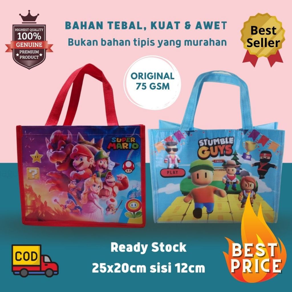 

Tas Ultah Stumble Guys Super Mario Bros Luigi Game Anak Android Goodie Bag Souvenir roblox