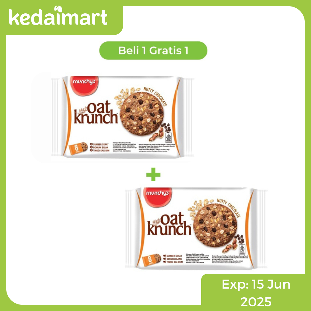 

Buy 1 Get 1 Oat Krunch Biskuit Nutty Chocolate 208 Gram
