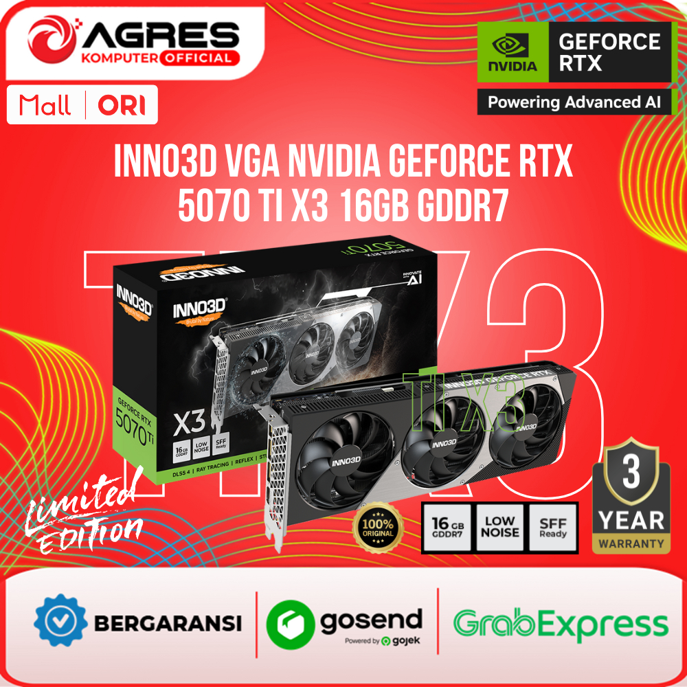 INNO3D VGA NVIDIA GEFORCE RTX 5070 TI X3 16GB GDDR7 3 YEAR WARRANTY