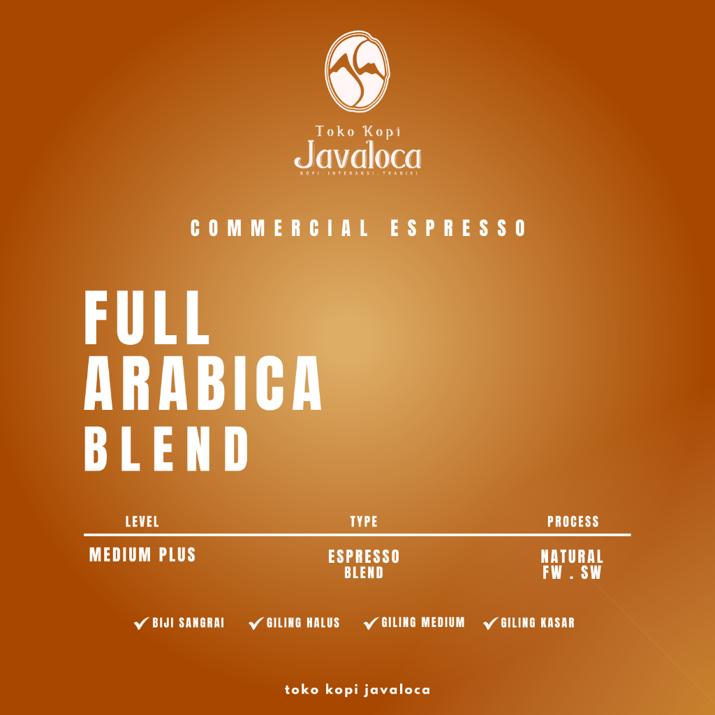 

TokoKopiJavaloca - Full Arabica Blend Espresso Komersial 1KG