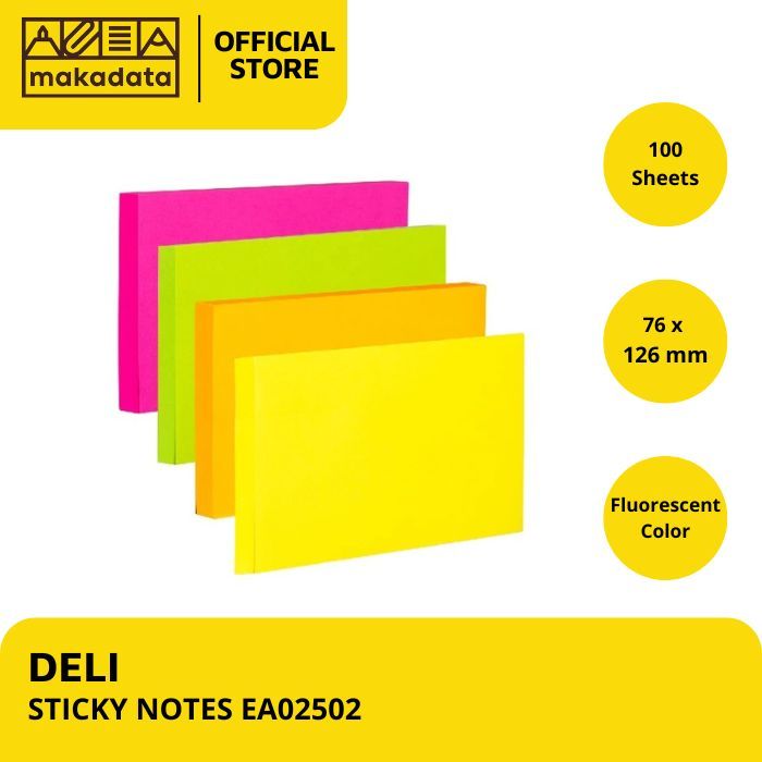 

DELI STICKY NOTE / MEMO STICK FLUORESCENT COLOR 76X126 EA02502 (1 PCS) MURAH