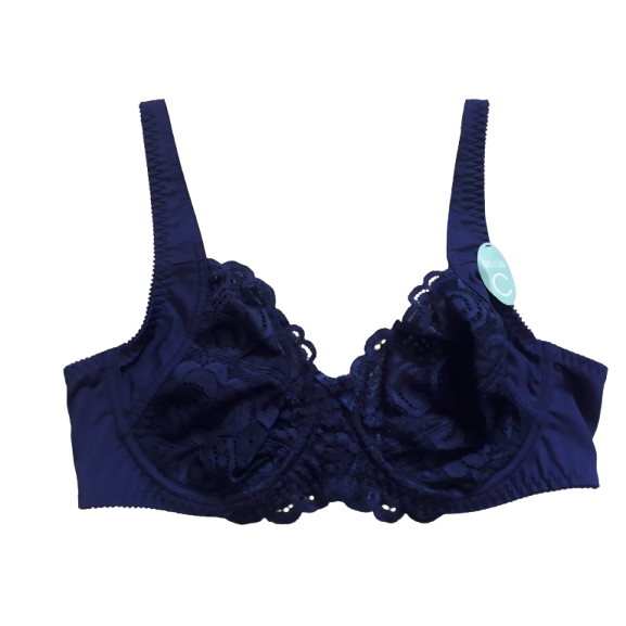 Bra by Damart Dark Navy Lace Cup Non Padded