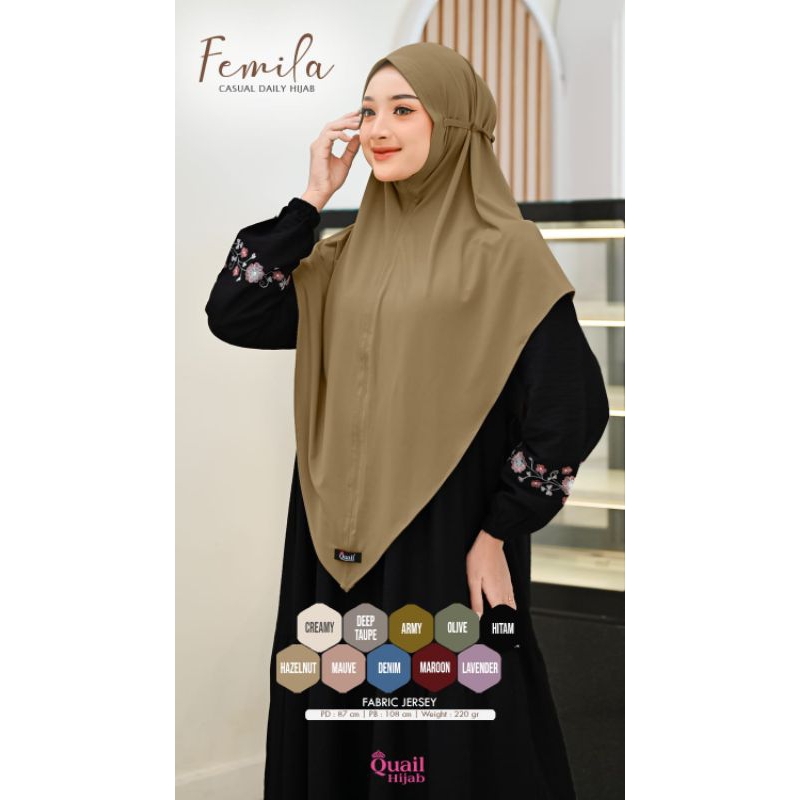 HIJAB KANCING TALI BELAKANG JERSEY PREMIUM QUAIL