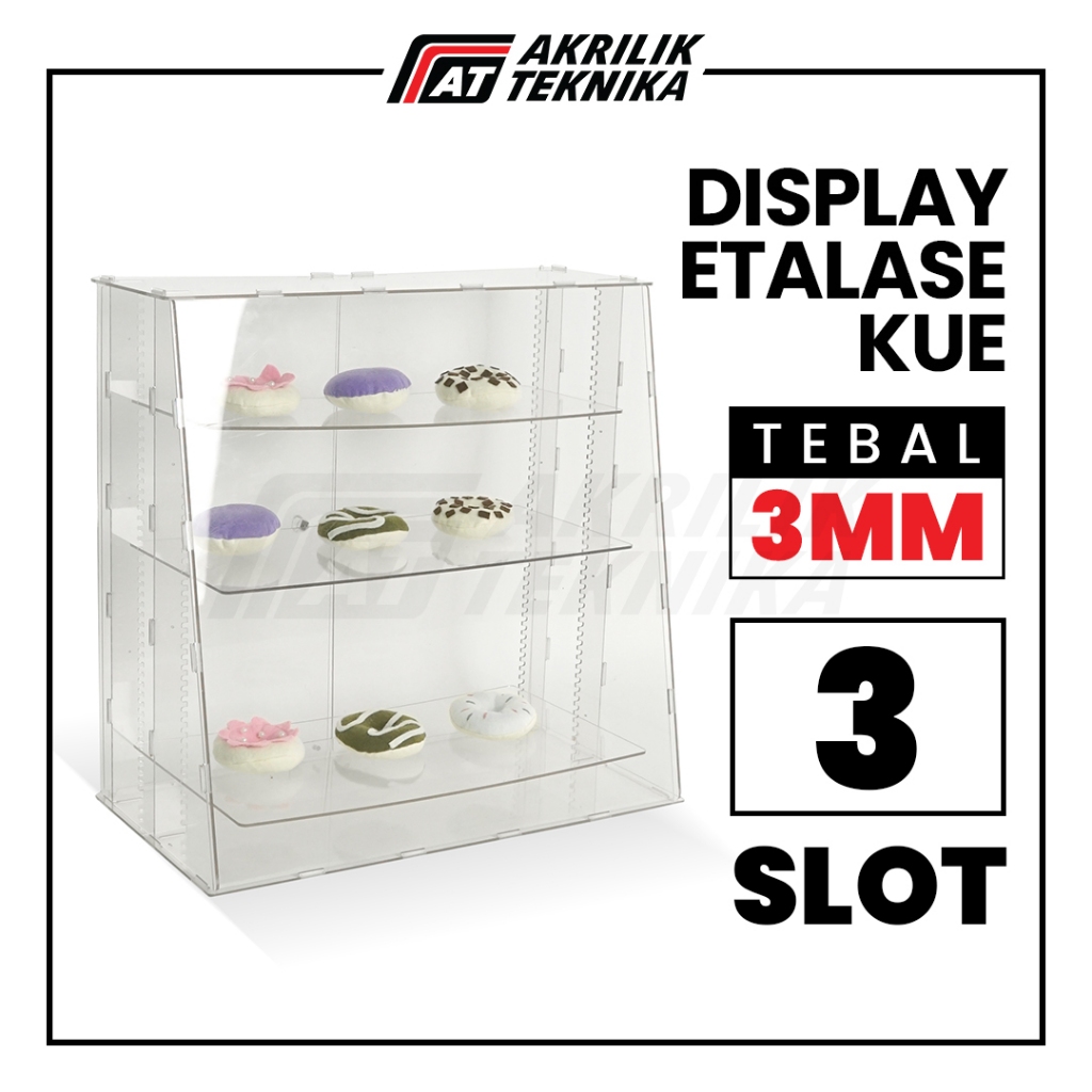Etalase Display Toko Kue Roti Penyimpanan Makanan Akrilik