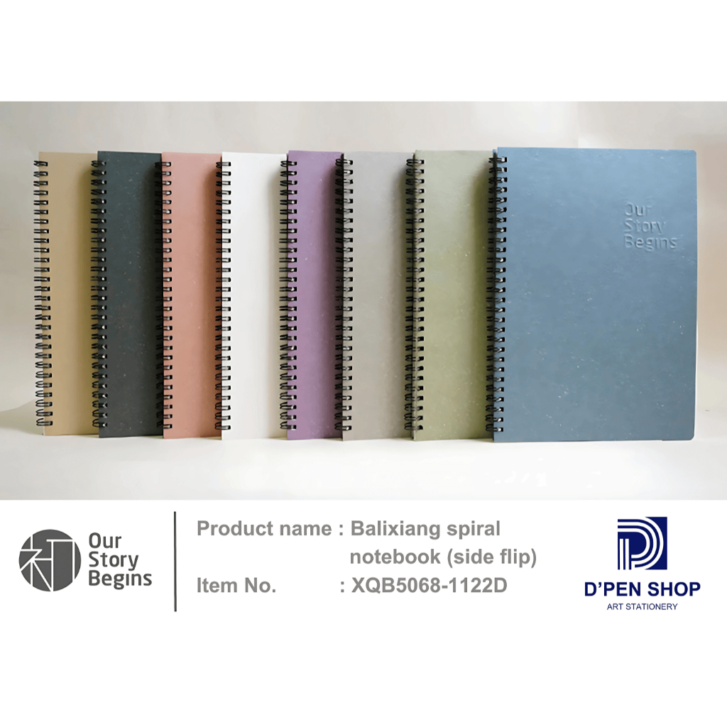 

Notebook Spiral Buku Catatan Aesthetic Cover Emboss Side Flip Balixiang Our Story Begins