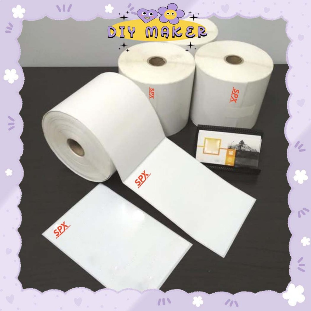 

GR Kertas Thermal 1 Roll 250 Lembar Kertas Resi Label Ukuran A6 120mm 150mm SPX Kertas Sticker Paket