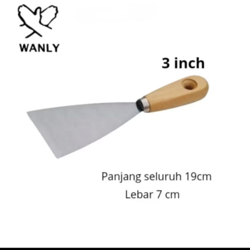 ALUMAGADA KAPI CAT GAGANG KAYU 3"/KAPE GAGANG KAYU 3"/SCRAPER WANLY