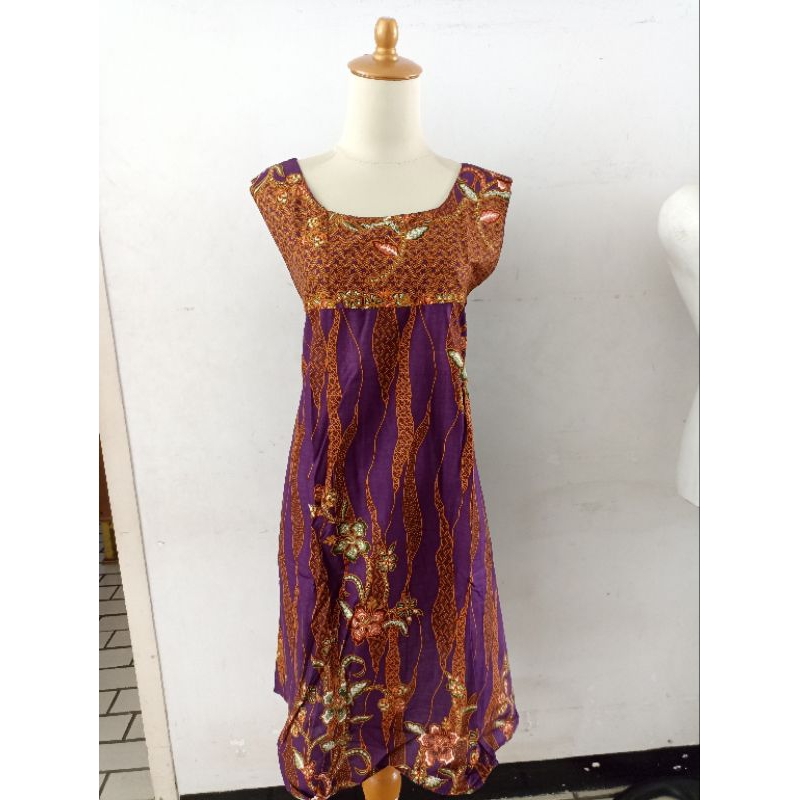DRESS DASTER BATIK KATUN MURAH SANTAI PREMIUM ALLSIZE FIT TO L 006 SEWU KUTO 042