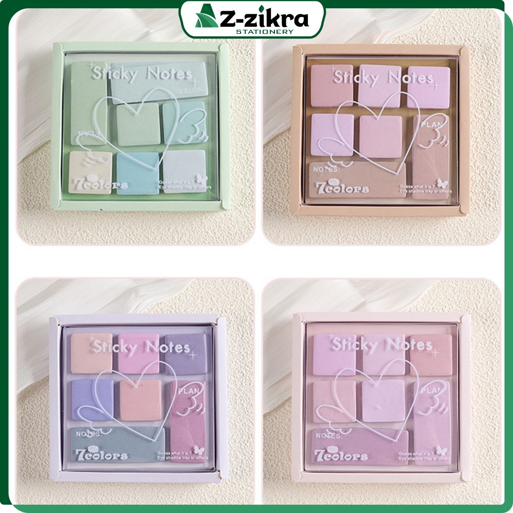 

Sticky Notes Macaron Pallate Edition Memo Tempel Mini Aesthetic / Sticky Note Bentuk Eye Shadow Catatan Kecil Az Zikra Stationery A117