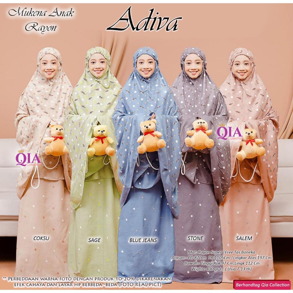 Mukena Anak Rayon Adiva Oval Hijab
