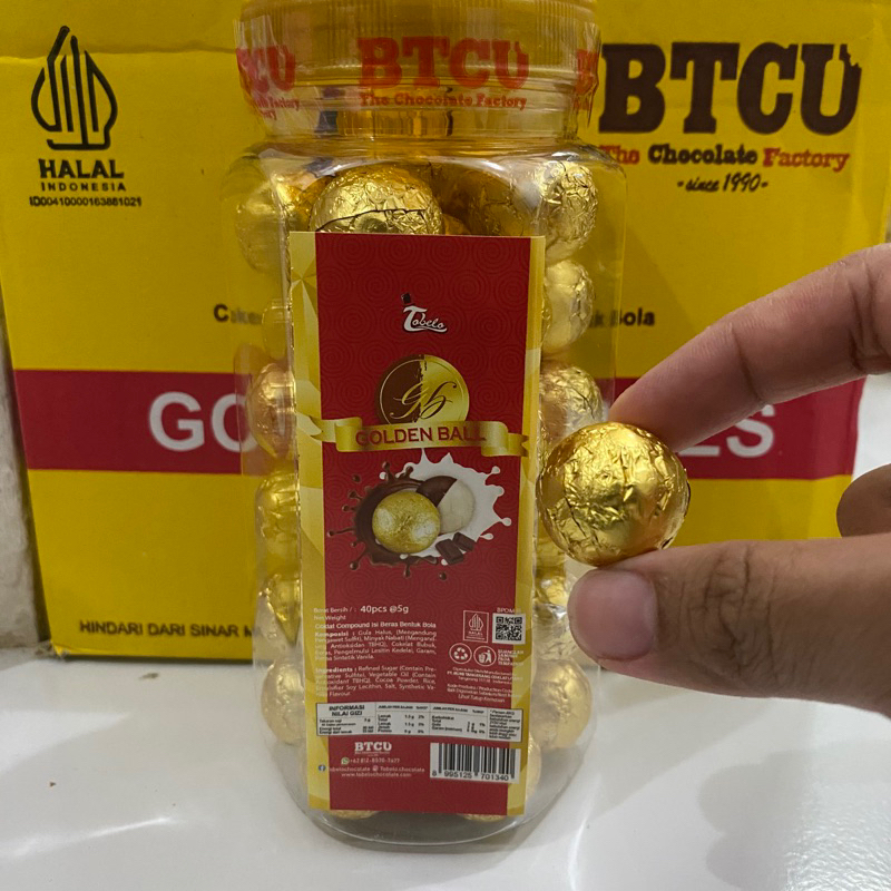 

Tobelo Golden Ball Eceran 1 Butir Cokelat Lebaran / Cokelat Bola / Snack Lebaran / Hampers Lebaran