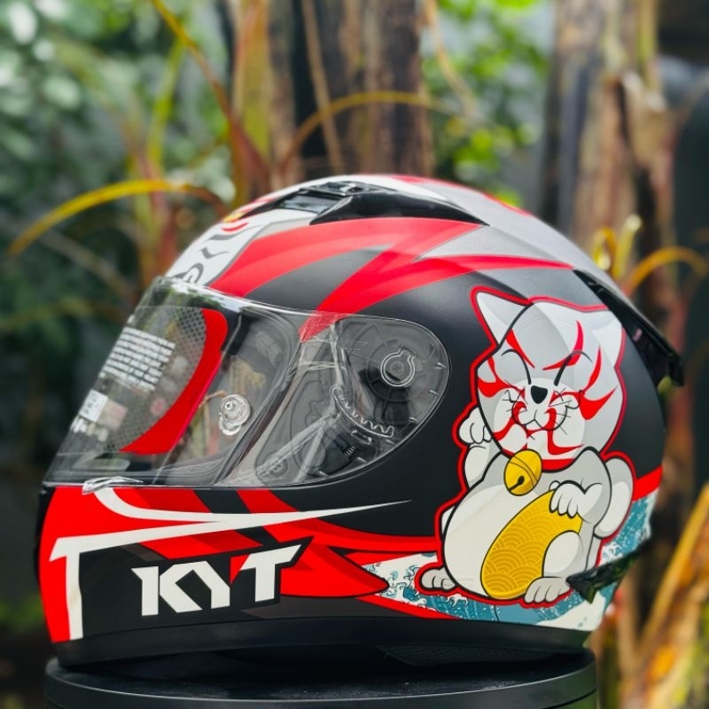 Helm KYT R10 Kabuki Cat Red