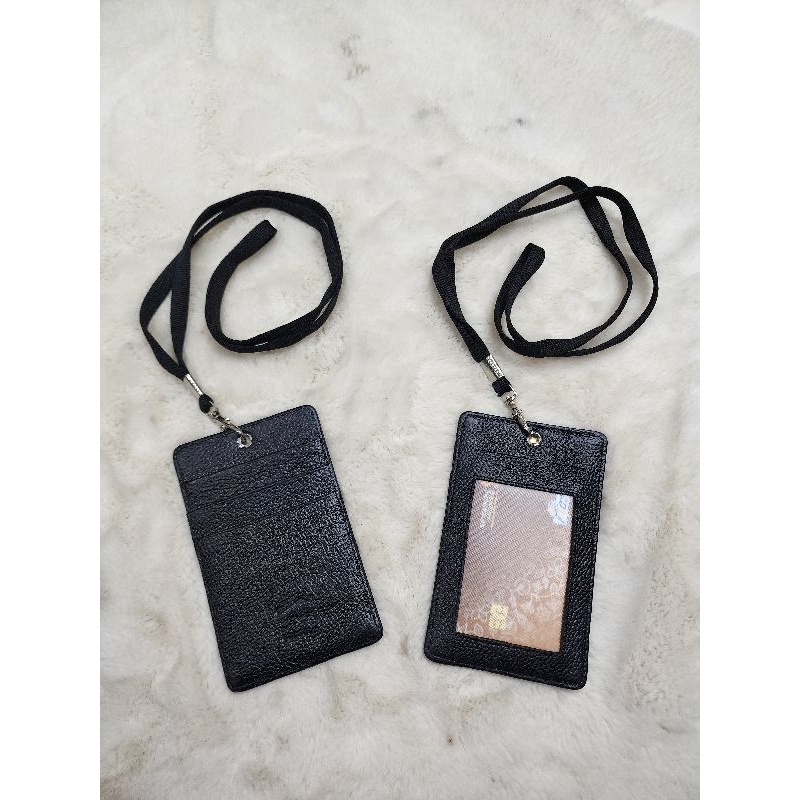 

[PROMO COD] Dompet gantungan name tag ID card holder Lanyard KULIT ASLI 100%