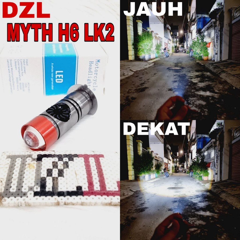 Lampu utama depan led myth h6 lk2 premium laser kipas jauh dekat