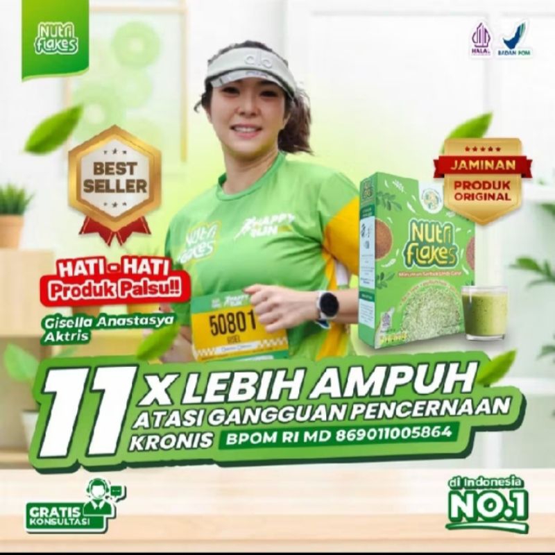 

Nutriflakes 1 Box Minuman Sereal Umbi Garut Bantu Atasi Permasalahan Asam Lambung 280g