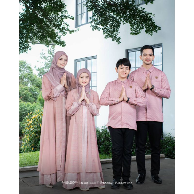 KAISYA - RANUM SYAWAL SARIMBIT IN DESSERT PEACH | SARIMBIT KELUARGA | COUPLE KELUARGA | BAJU LEBARAN