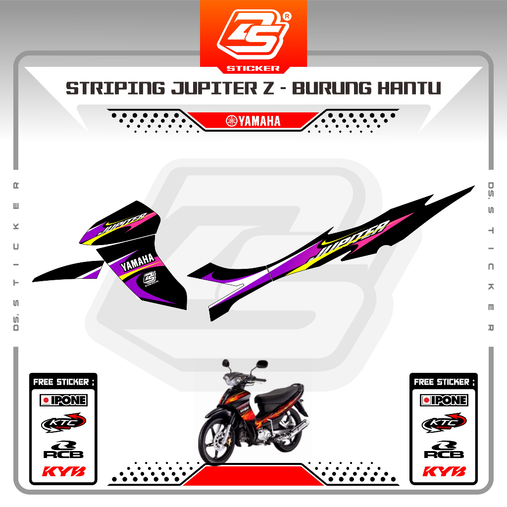 Sticker striping motor jupiter z burhan Decal Striping Jupiter Z Burhan Premium Racing DS190325