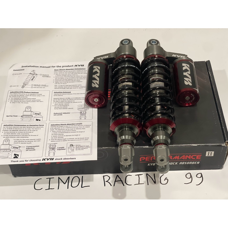 shock kyb xmax 350mm pcx 150 160 original kyb absorbers shock kyb alpha