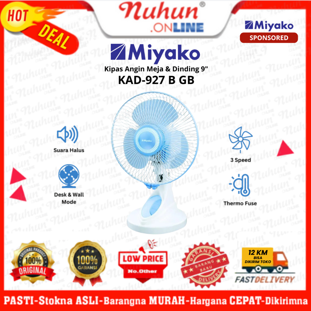 [CIANJUR] Kipas Angin Miyako 927 B GB / GB-927 B Original Berkualitas