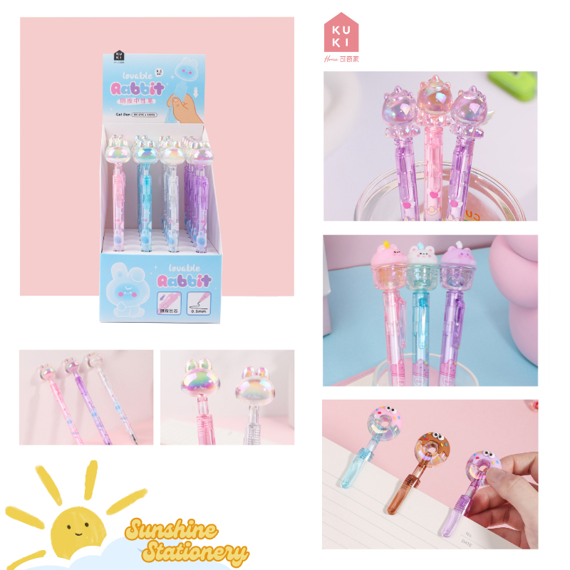

KUKI Pulpen Cetet Crystal Ball Pen 0.5mm Hitam Karakter Lucu Imut