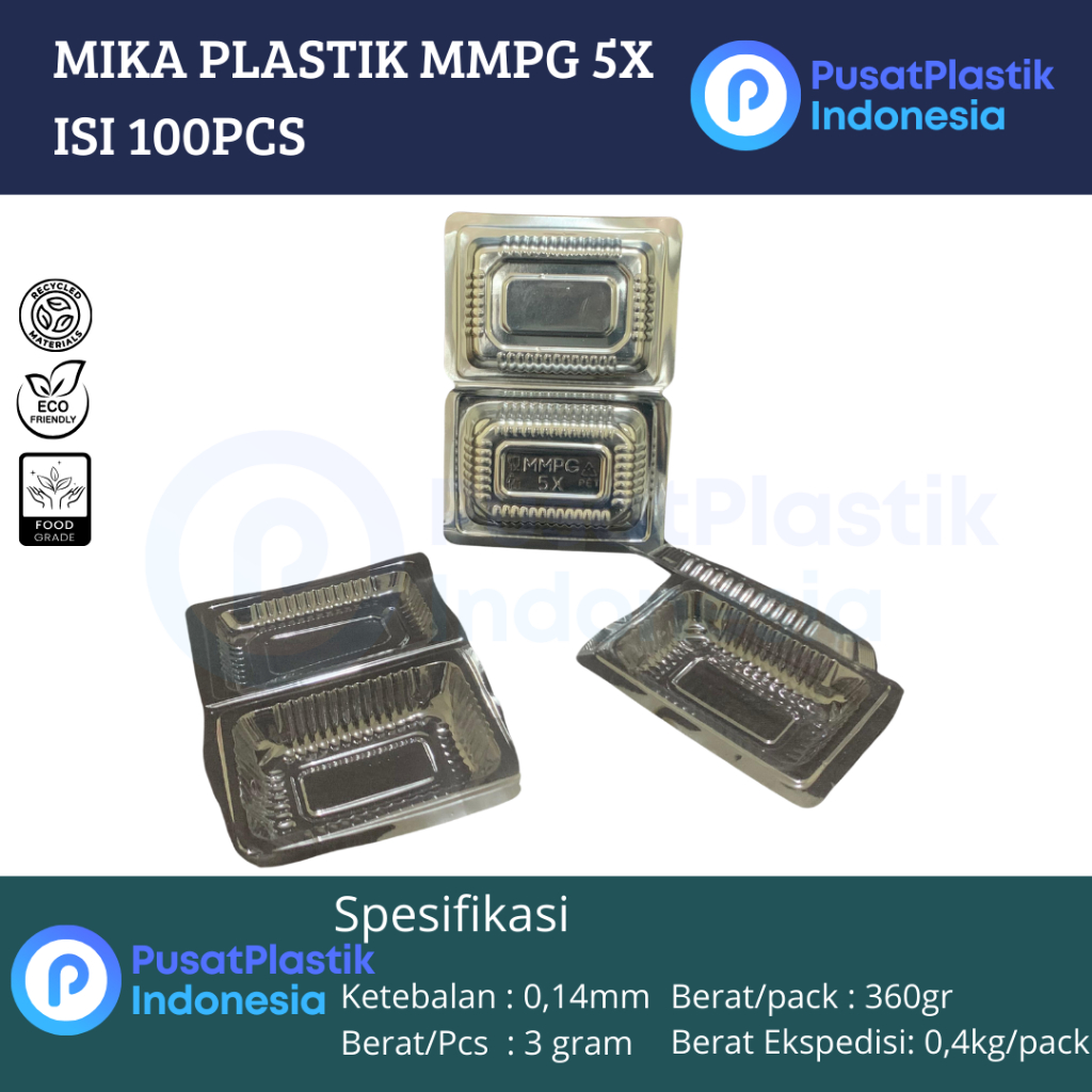 Mika Plastik MMPG 5x Mika Kue Makanan Uk 5X @100pcs