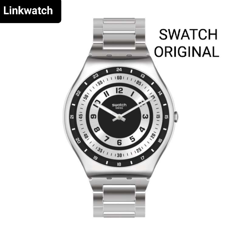 SWATCH SS07S121G RINGS OF IRONY Jam Tangan Pria Analog Stainless steel strap Original Garansi