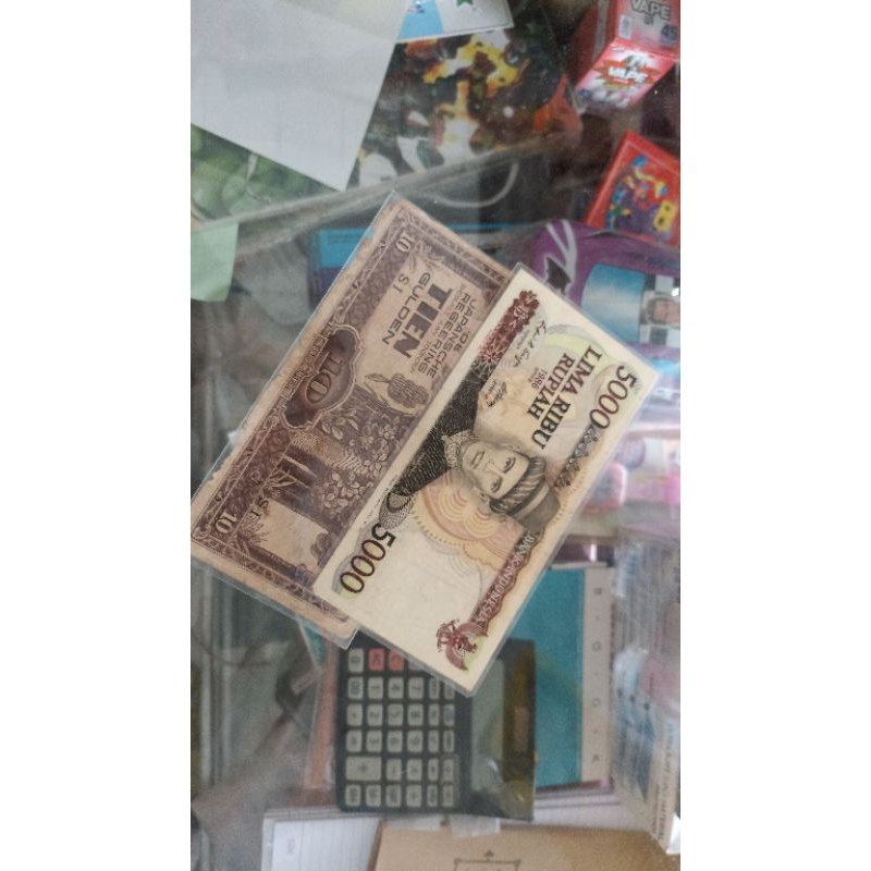 Uang Kuno 5.000 Teuku Umar dan 10 Gulden DJR