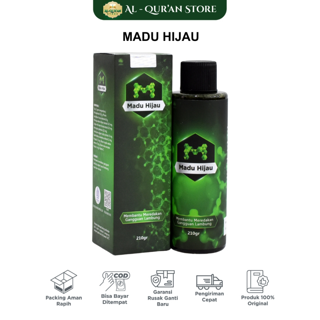 Madu Hijau Ijo Herbal Asam Iambung  Asli Logo M 210 Gram Herbal Putih Obat Atasi Sakit Maag Gerd Mua