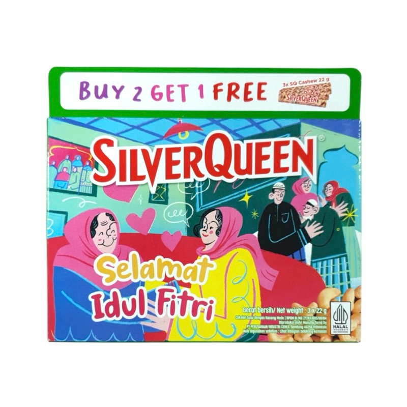 

PROMO LEBARAN! BUY 2 GET 1 SILVER QUEEN IDUL FITRI Milk Chocolate Cashews 3x22gr
