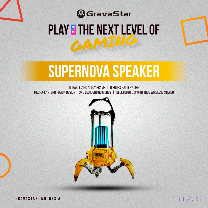GravaStar Portable Bluetooth Speaker Supernova Battle-Worn Yellow