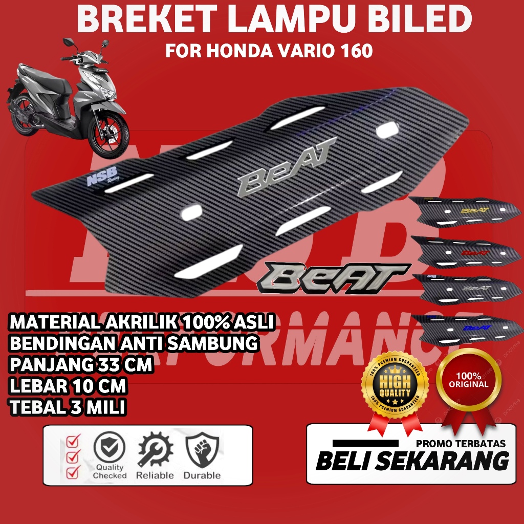 COVER TAMENG KNALPOT TUTUP KNALPOT BAHAN AKRILIK TUTUP KNALPOT VARIASI CARBON PNP HONDA BEAT KARBU B