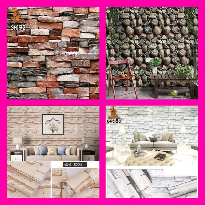 M2M WALLPAPER Wallpaper Dinding Motif Batu Wallpaper Dinding Motif Bata Wallpaper Dinding 3D Wallpap
