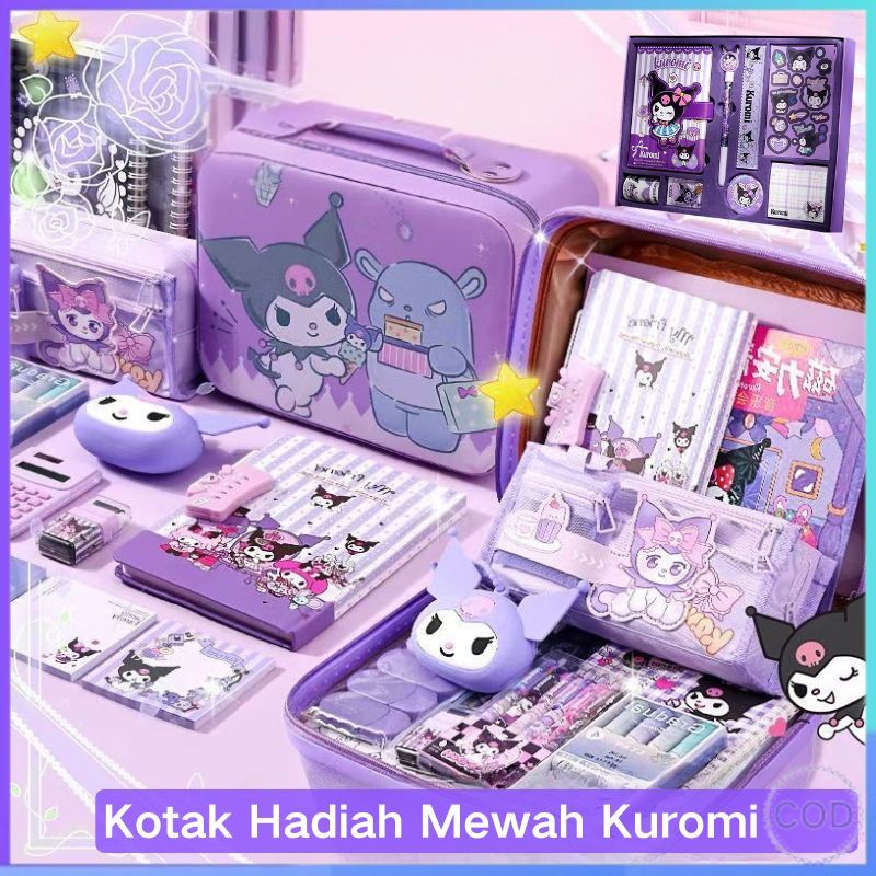 

[COD] 75pcs Kuromi Mewah Alat Tulis Set / Sanrio 9 IN 1 Gift box Alat Tulis Set Kotak Hadiah Ulang Tahun Anak-Anak