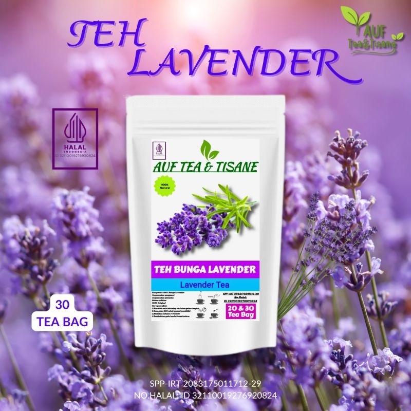 

AUF Tea & Tisane Teh Herbal Bunga Lavender | Lavender Flower Tea,Isi 30 Tea Bag(Teh Celup)
