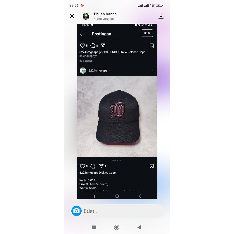 topi baseball dickies caps original second