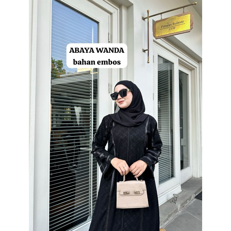 ABAYA WANDA EMBOS ALKHATIB COLLECTION GAMIS WANITA DRESS BUSANA MUSLIMAH BAJU LEBARAN 2025