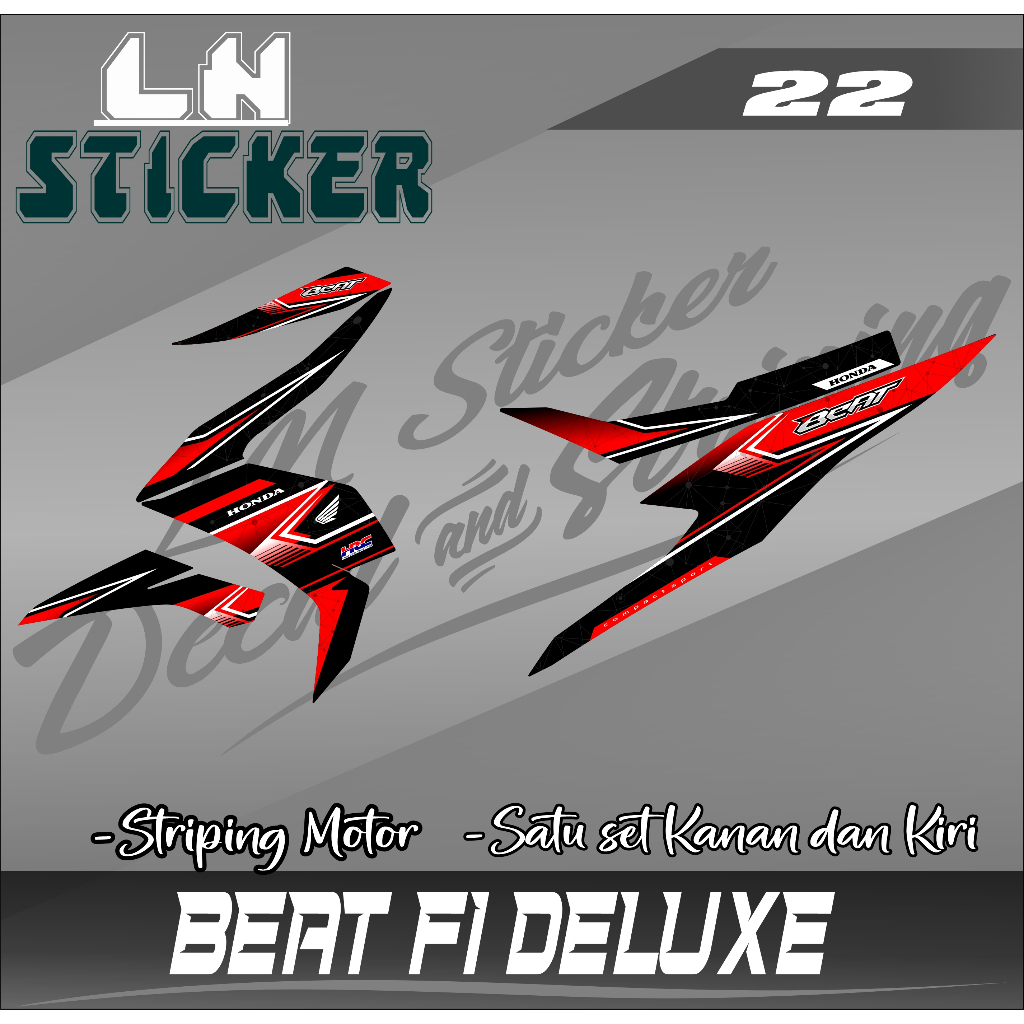 Striping Beat Deluxe 2020 2021 2022 2023 Striping Variasi Beat Deluxe street LN 22