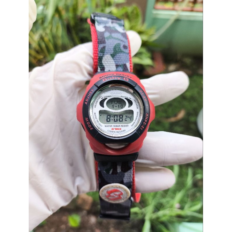 (Harga Net) Jam Tangan Casio Baby-G BGM-200CR Strap Velcro Camo All Original Rare Fungsi2 Normal Tin
