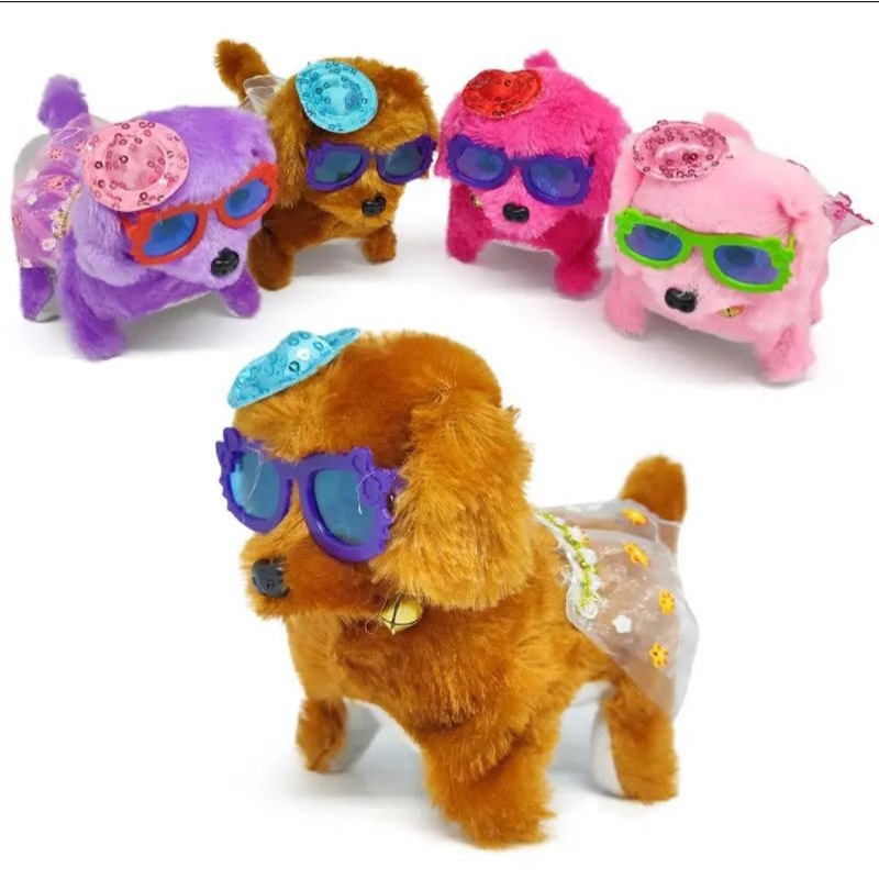 Mainan anak / boneka hewan anjing bunyi dan gerak bisa jalan