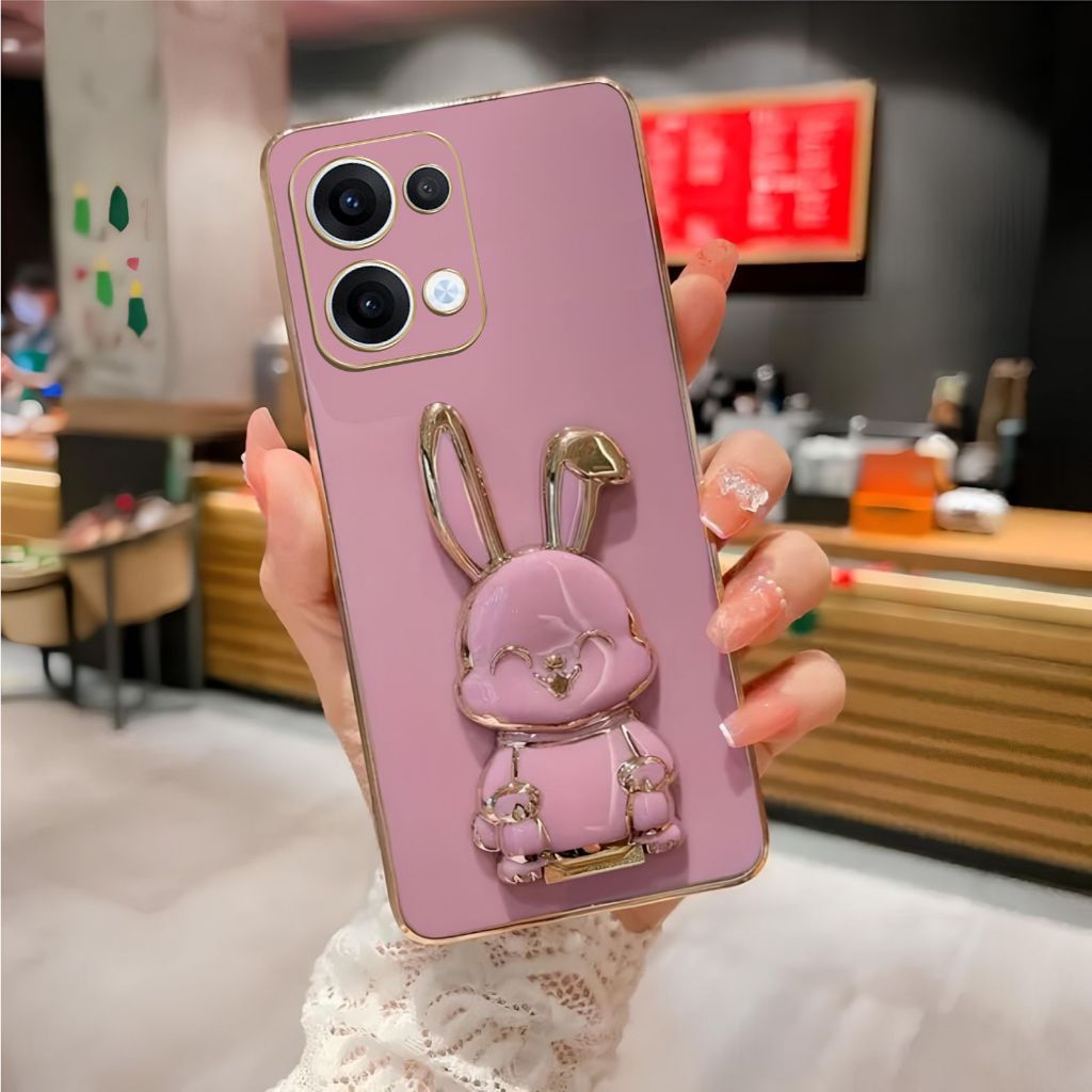 Soft Case Mewah Oppo Reno 13 5G Reno 13 Pro Casing Elektro Plating Free Tarikan Kelinci