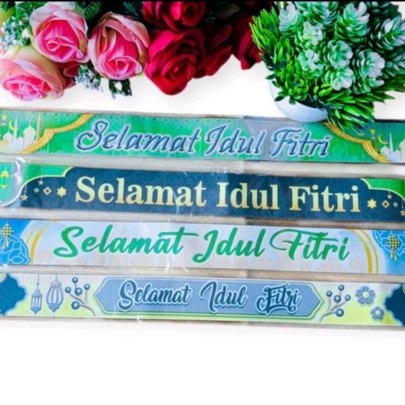 

(isi 10pcs) Pita Parcel Lebaran Selempang Parcel Idul Fitri Pita Kertas Pita Toples Hampers Bingkisan Hari Raya