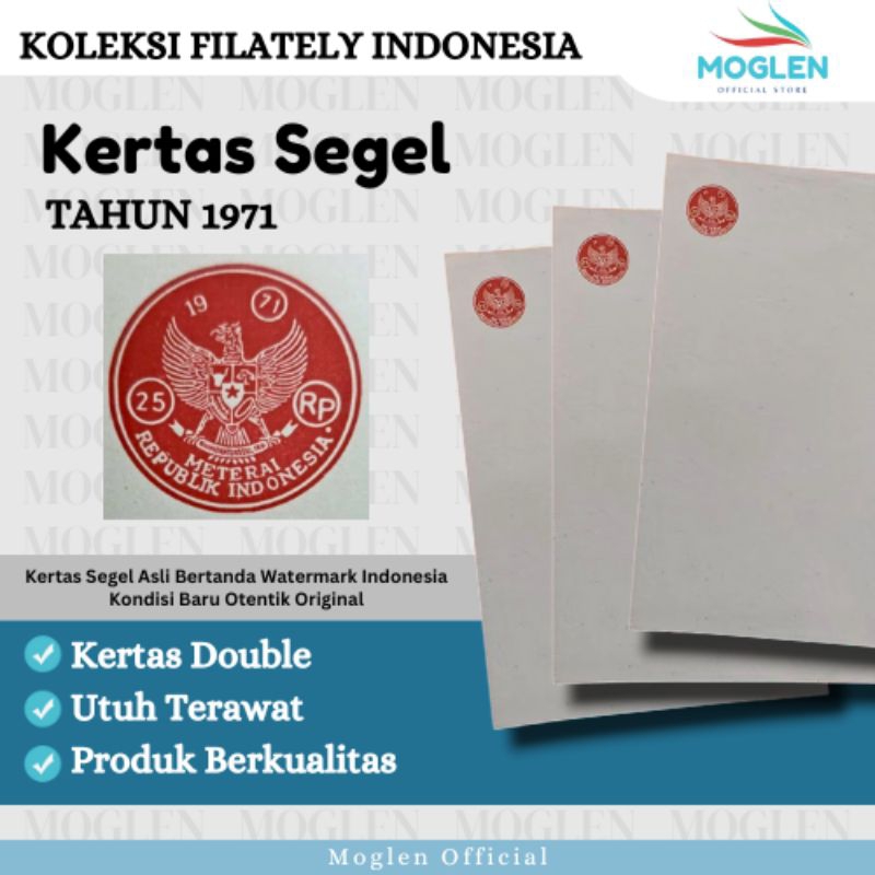 

Kertas Segel Tahun 1971 Double Slide Asli Original