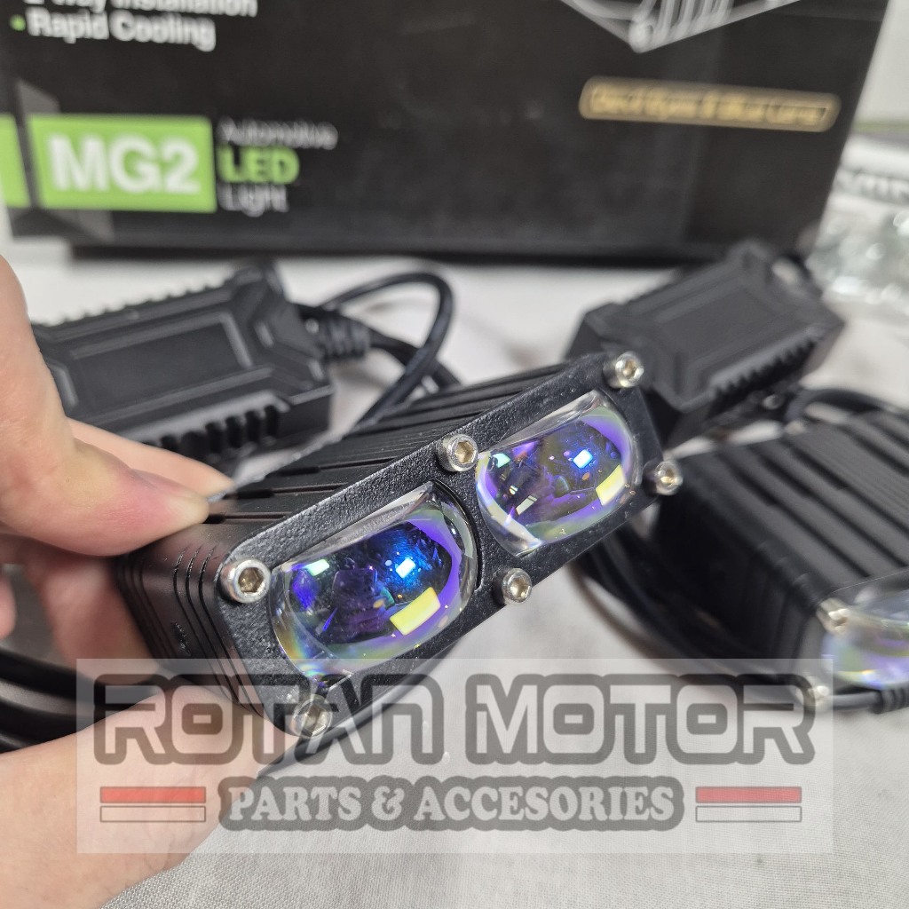 LUXIMOS MG2 Mata 2 sudah Devil Eyes / Lampu Tembak Viral Slim 60W Projie Biled Laser Grill Mobil / M