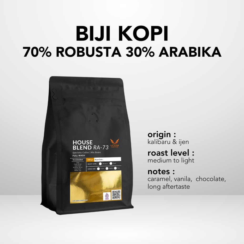 

LA VILOS House Blend 1 Kg 70% Robusta 30% Arabica Untuk Kopi Susu Espresso