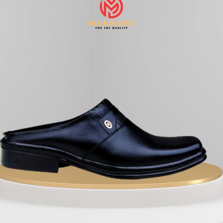 KODE Q86J Mandiens Sepatu Slop Bustong Kulit Asli  Sandal SelopTutong Pria  Slop Pengantin Kulit SL4