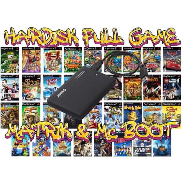 Hardisk External 500GB PS2 Full Game Bola Baru